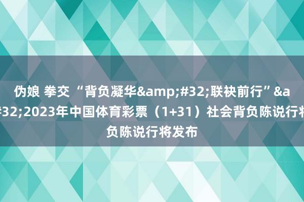 伪娘 拳交 “背负凝华&#32;联袂前行”&#32;2023年中国体育彩票（1+31）社会背负陈说行将发布