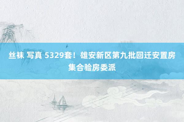 丝袜 写真 5329套！雄安新区第九批回迁安置房集合验房委派