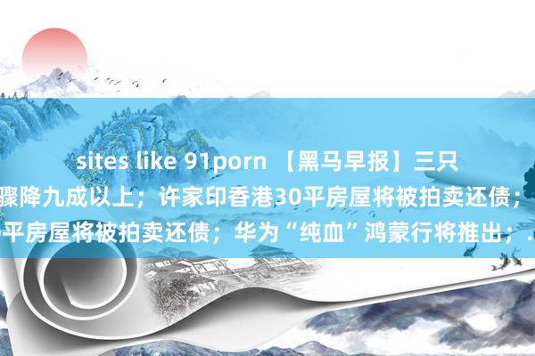 sites like 91porn 【黑马早报】三只羊抖音主账号停播！日销售额骤降九成以上；许家印香港30平房屋将被拍卖还债；华为“纯血”鸿蒙行将推出；...