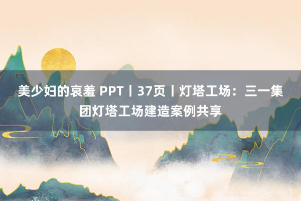 美少妇的哀羞 PPT丨37页丨灯塔工场：三一集团灯塔工场建造案例共享