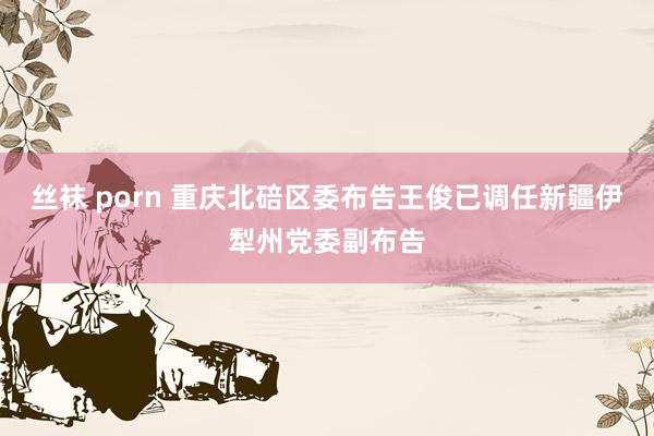 丝袜 porn 重庆北碚区委布告王俊已调任新疆伊犁州党委副布告