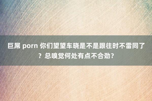 巨屌 porn 你们望望车晓是不是跟往时不雷同了？总嗅觉何处有点不合劲？