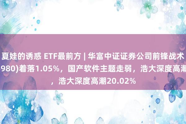 夏娃的诱惑 ETF最前方 | 华富中证证券公司前锋战术ETF(516980)着落1.05%，国产软件主题走弱，浩大深度高潮20.02%