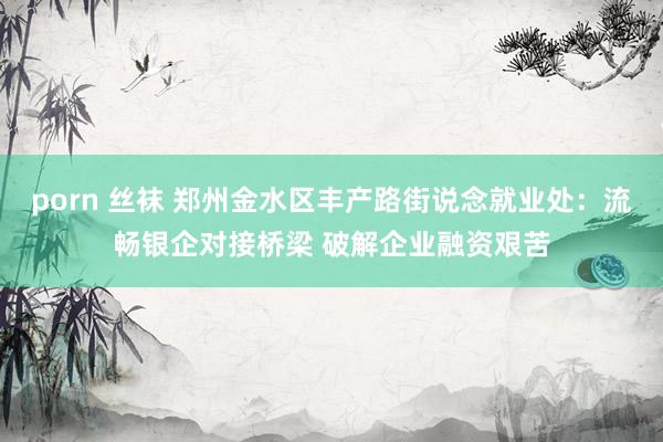 porn 丝袜 郑州金水区丰产路街说念就业处：流畅银企对接桥梁 破解企业融资艰苦