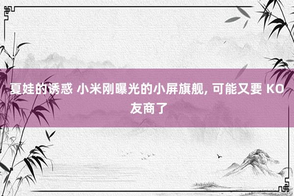 夏娃的诱惑 小米刚曝光的小屏旗舰， 可能又要 KO 友商了