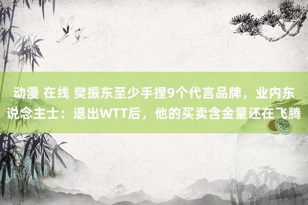 动漫 在线 樊振东至少手捏9个代言品牌，业内东说念主士：退出WTT后，他的买卖含金量还在飞腾