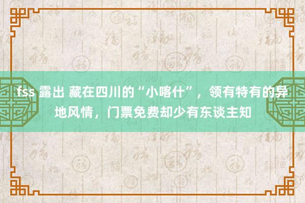 fss 露出 藏在四川的“小喀什”，领有特有的异地风情，门票免费却少有东谈主知