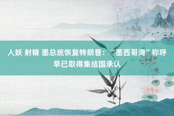 人妖 射精 墨总统恢复特朗普：“墨西哥湾”称呼早已取得集结国承认