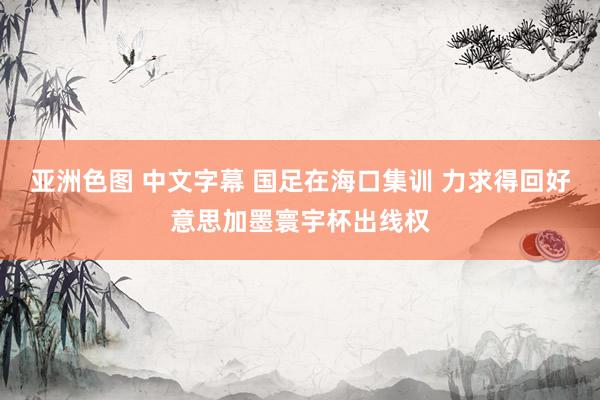亚洲色图 中文字幕 国足在海口集训 力求得回好意思加墨寰宇杯出线权