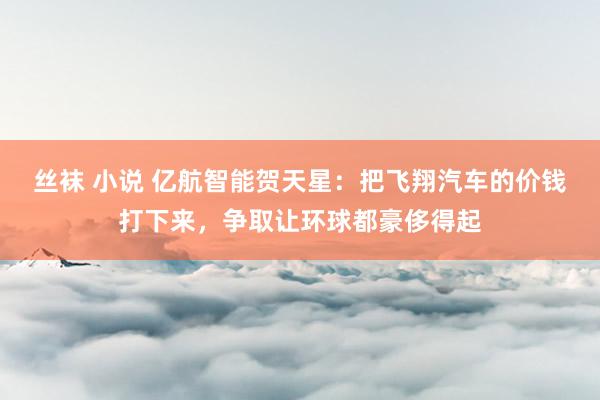 丝袜 小说 亿航智能贺天星：把飞翔汽车的价钱打下来，争取让环球都豪侈得起